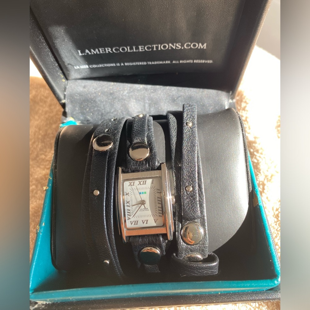 Leather wrap watch by La Mer Collections